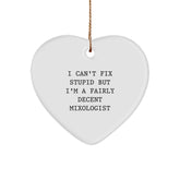 Funny Mixologist Gifts from Friends - Heart Ornament for Men or Women by Gifts from Friends - Image 1